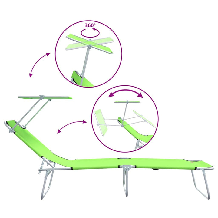 Solstol 2 stk. Polyester Grøn