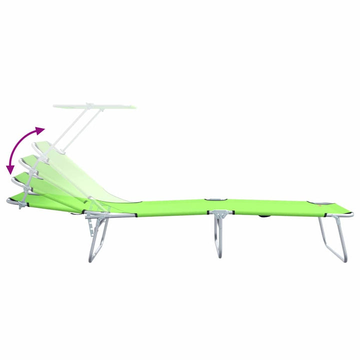 Solstol 2 stk. Polyester Grøn