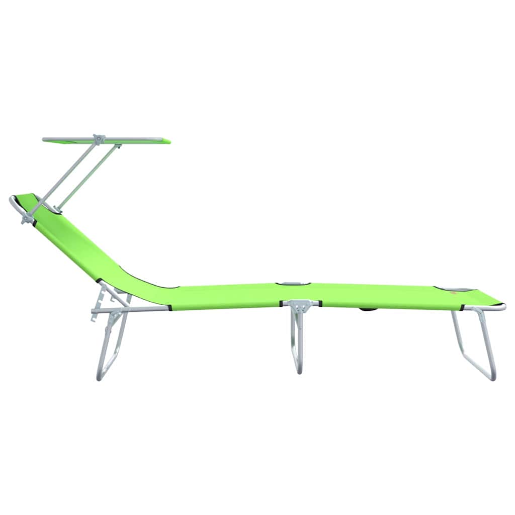 Solstol 2 pcs Grøn 58 x 188 x 77cm Polyester
