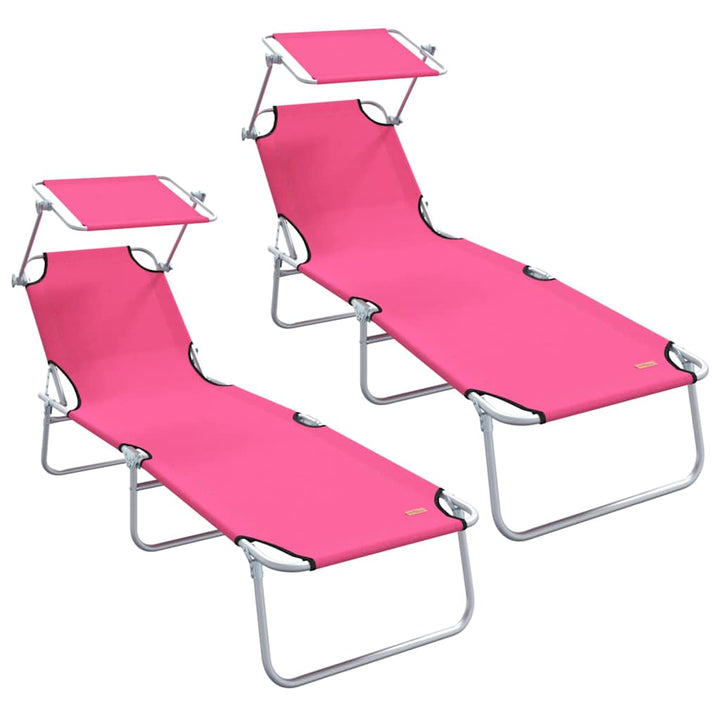 Solstol 2 stk. Polyester Lyserød