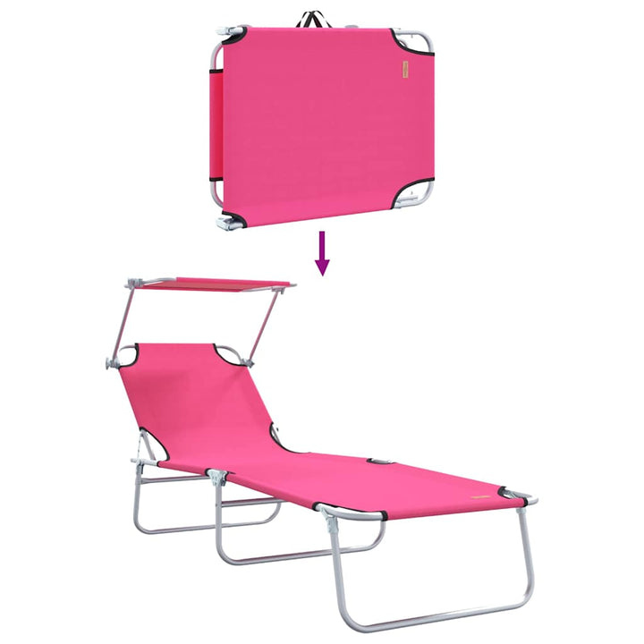 Solstol 2 stk. Polyester Lyserød