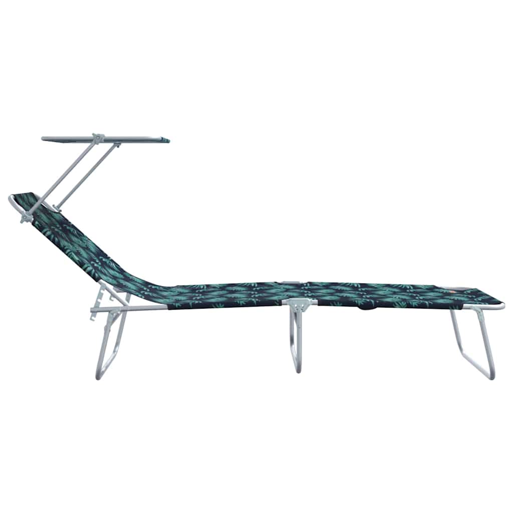 Solstol 2 pcs Grøn 58 x 188 x 77cm Polyester