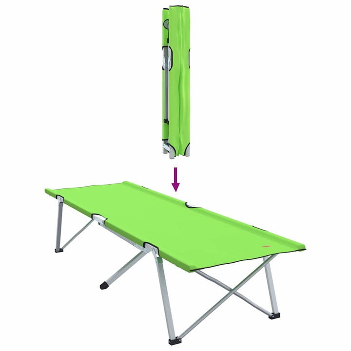 Foldende Camping Seng Grøn 194 x 62,5 x 42,5 cm Oxford og Stål