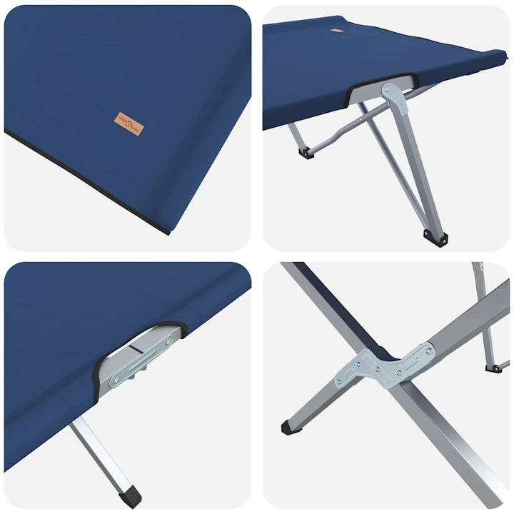 Foldende Camping Seng 2 pcs Blå 194 x 62,5 x 42,5 cm