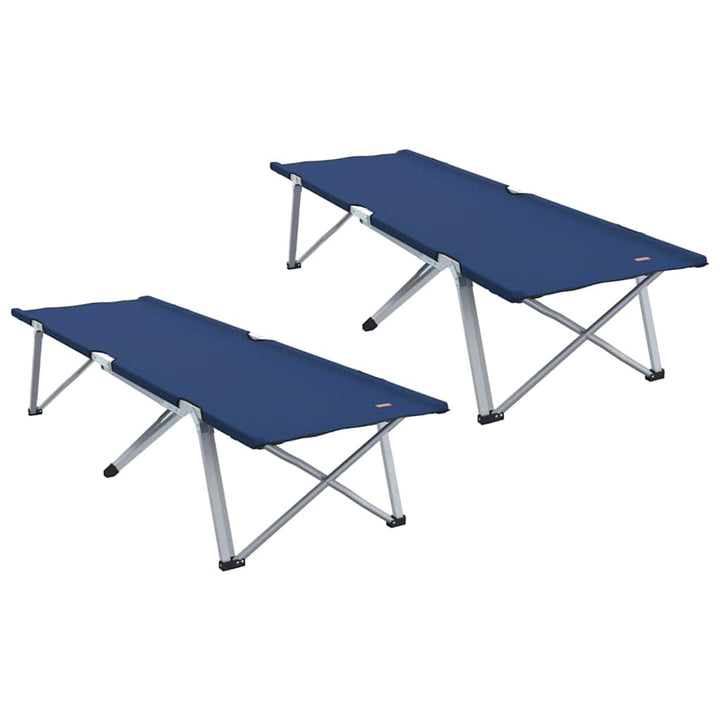 Foldende Camping Seng 2 pcs Blå 194 x 62,5 x 42,5 cm