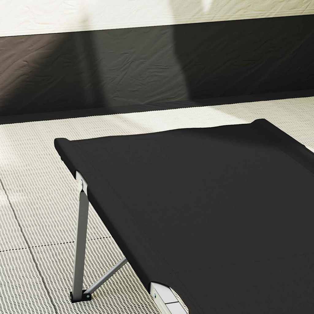 Foldende Camping Seng 2 pcs Sort 194 x 62,5 x 42,5 cm
