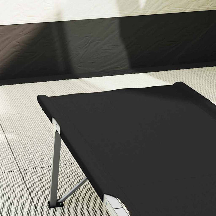 Foldende Camping Seng 2 pcs Sort 194 x 62,5 x 42,5 cm