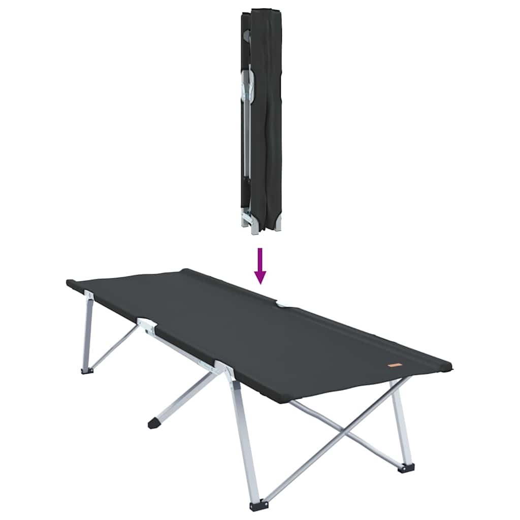 Foldende Camping Seng 2 pcs Sort 194 x 62,5 x 42,5 cm