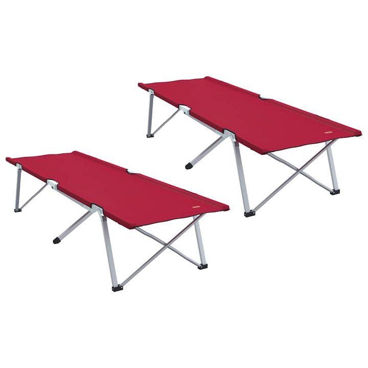 Foldende Camping Seng 2 pcs Rød 194 x 62,5 x 42,5 cm