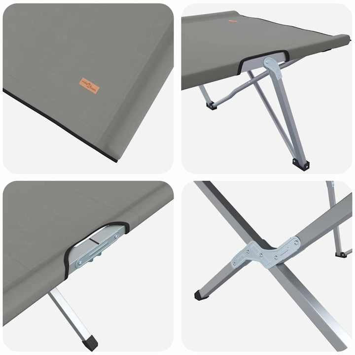 Foldende Camping Seng 2 pcs Grå 194 x 62,5 x 42,5 cm