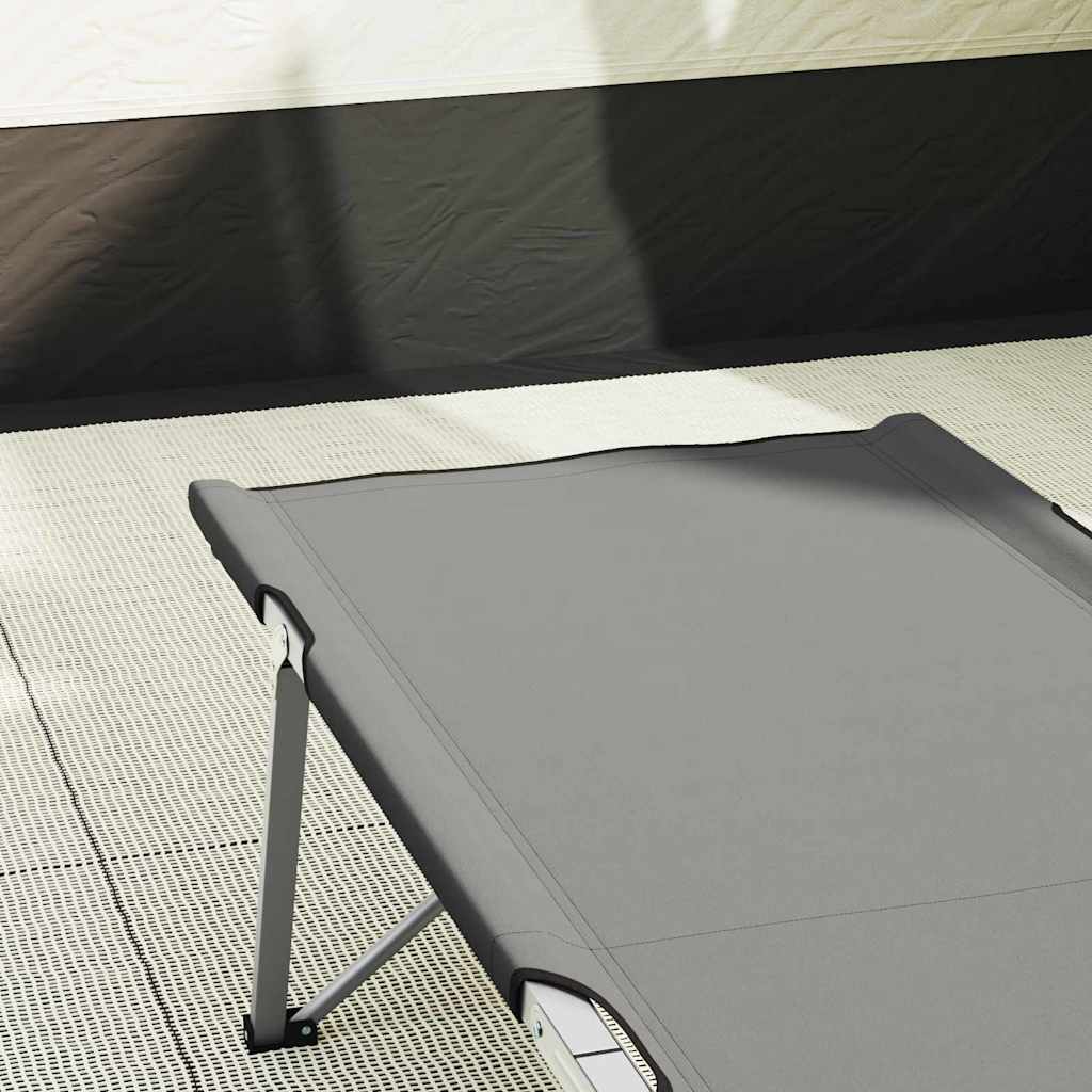 Foldende Camping Seng 2 pcs Grå 194 x 62,5 x 42,5 cm