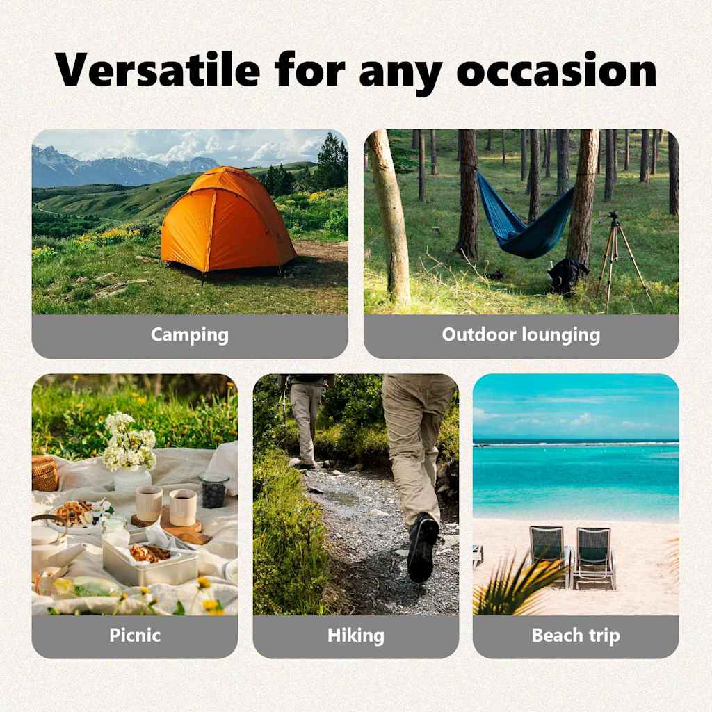 Foldende Camping Seng 2 pcs Grå 194 x 62,5 x 42,5 cm