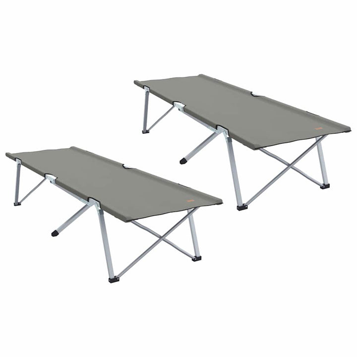 Foldende Camping Seng 2 pcs Grå 194 x 62,5 x 42,5 cm
