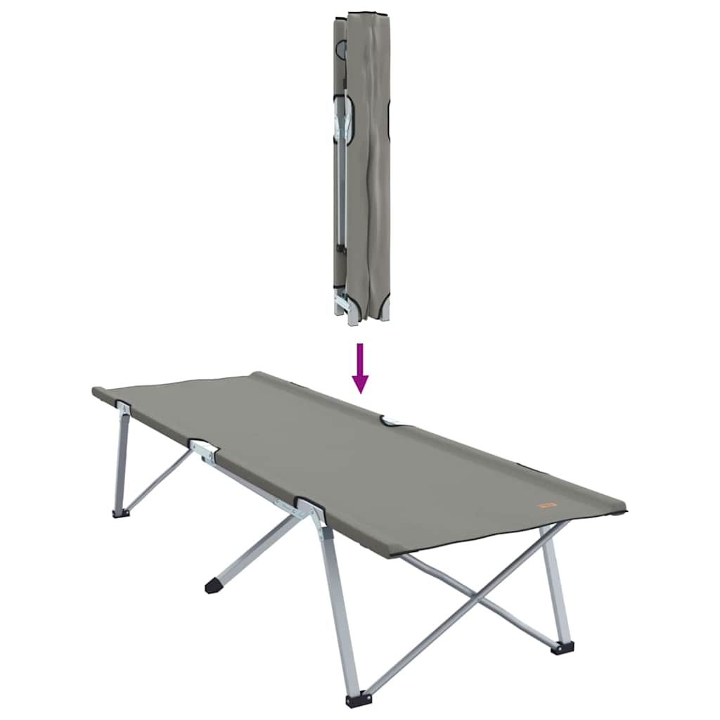 Foldende Camping Seng 2 pcs Grå 194 x 62,5 x 42,5 cm