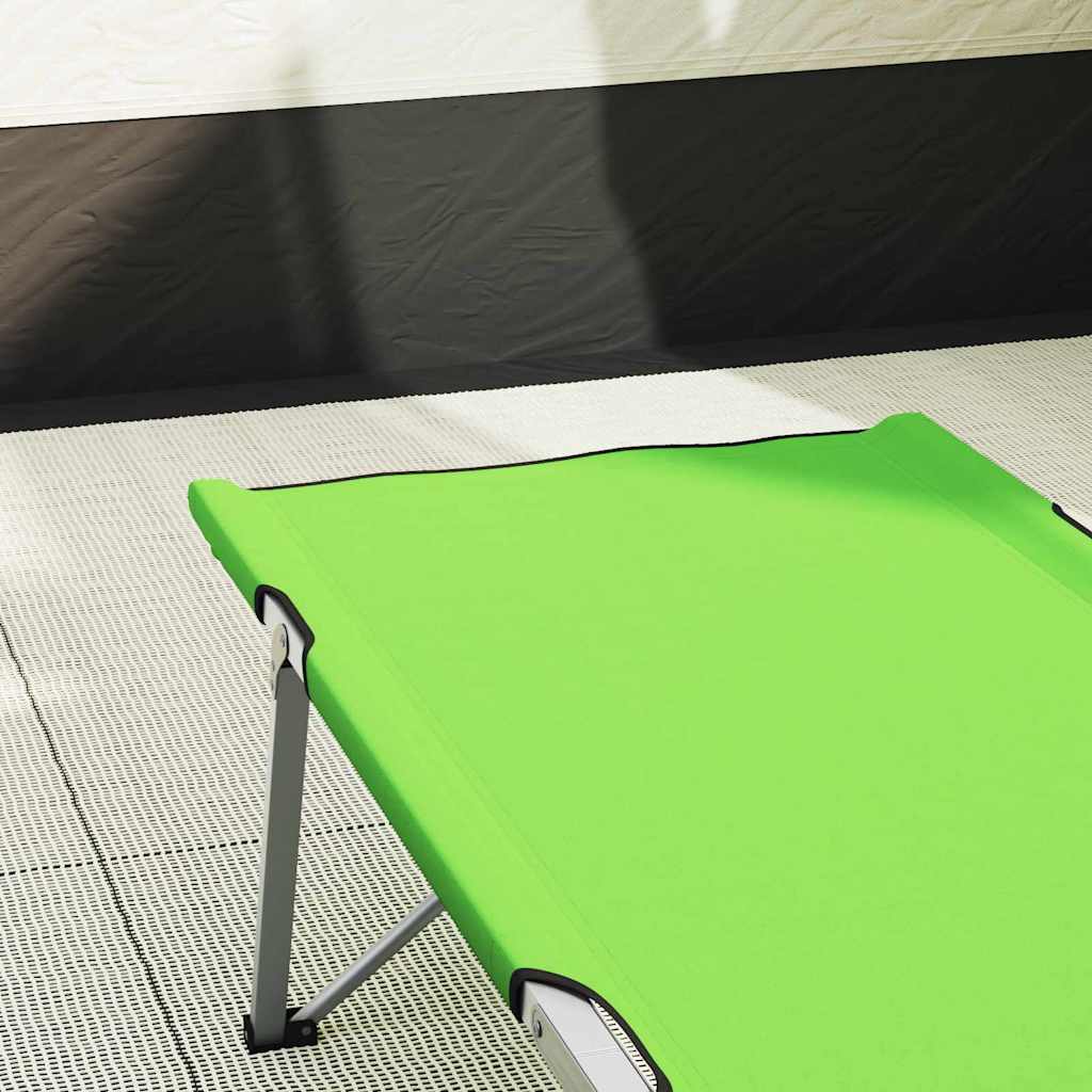 Foldende Camping Seng 2 pcs Grøn 194 x 62,5 x 42,5 cm