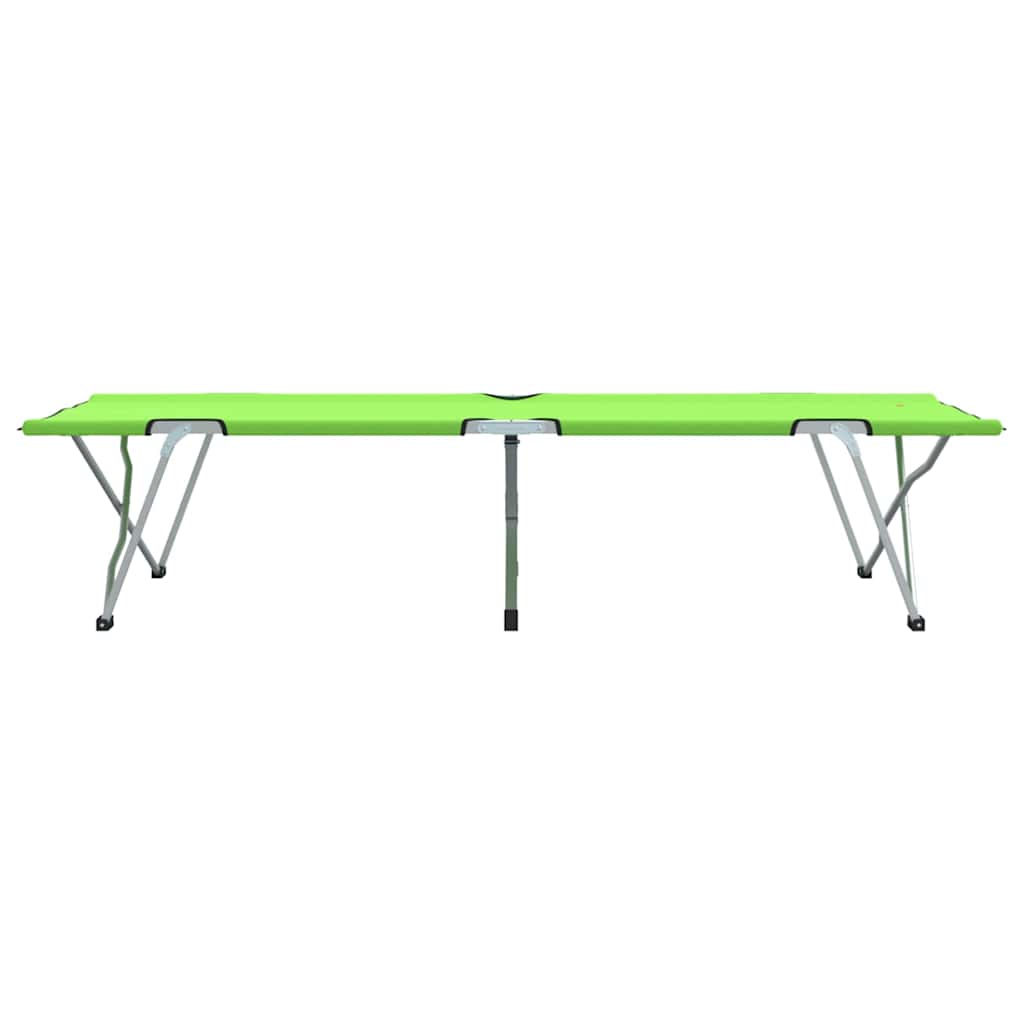 Foldende Camping Seng 2 pcs Grøn 194 x 62,5 x 42,5 cm