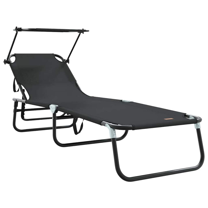 Foldestol Sort 190 x 57 x 81 cm oxford
