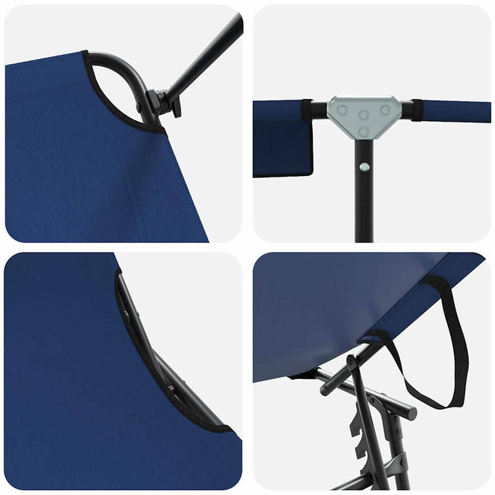 Foldestol 2 pcs Blå 190 x 57 x 81 cm oxford
