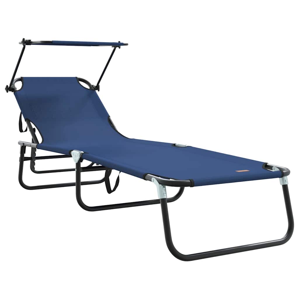 Foldestol 2 pcs Blå 190 x 57 x 81 cm oxford