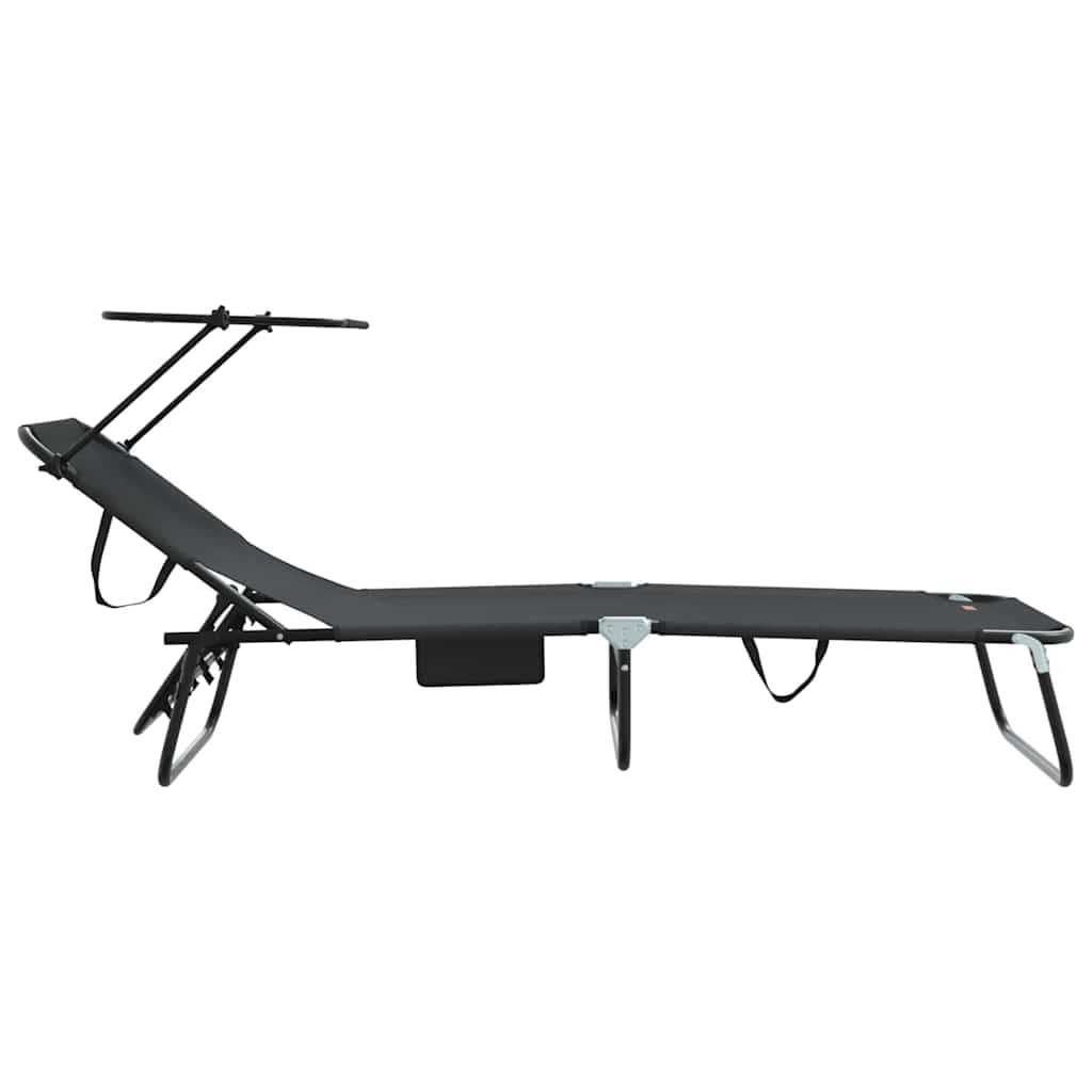 Foldestol 2 pcs Sort 190 x 57 x 81 cm oxford