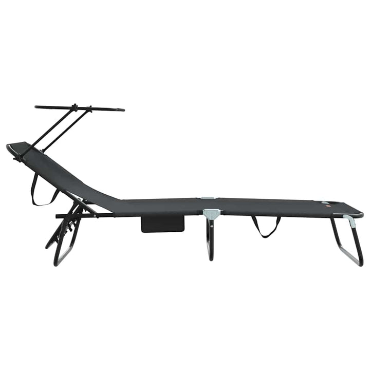 Foldestol 2 pcs Sort 190 x 57 x 81 cm oxford