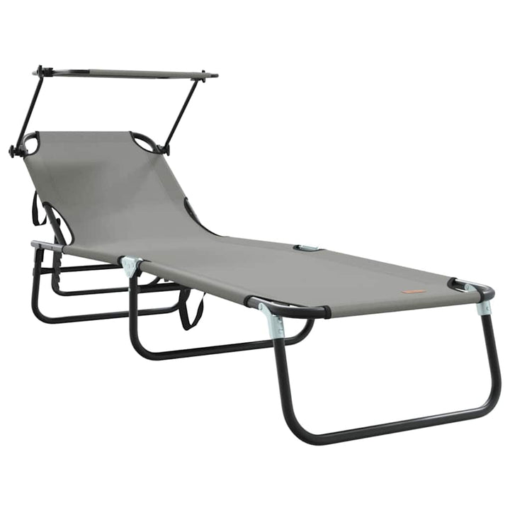 Foldestol 2 pcs Grå 190 x 57 x 81 cm oxford