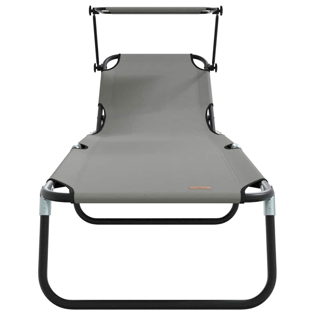 Foldestol 2 pcs Grå 190 x 57 x 81 cm oxford