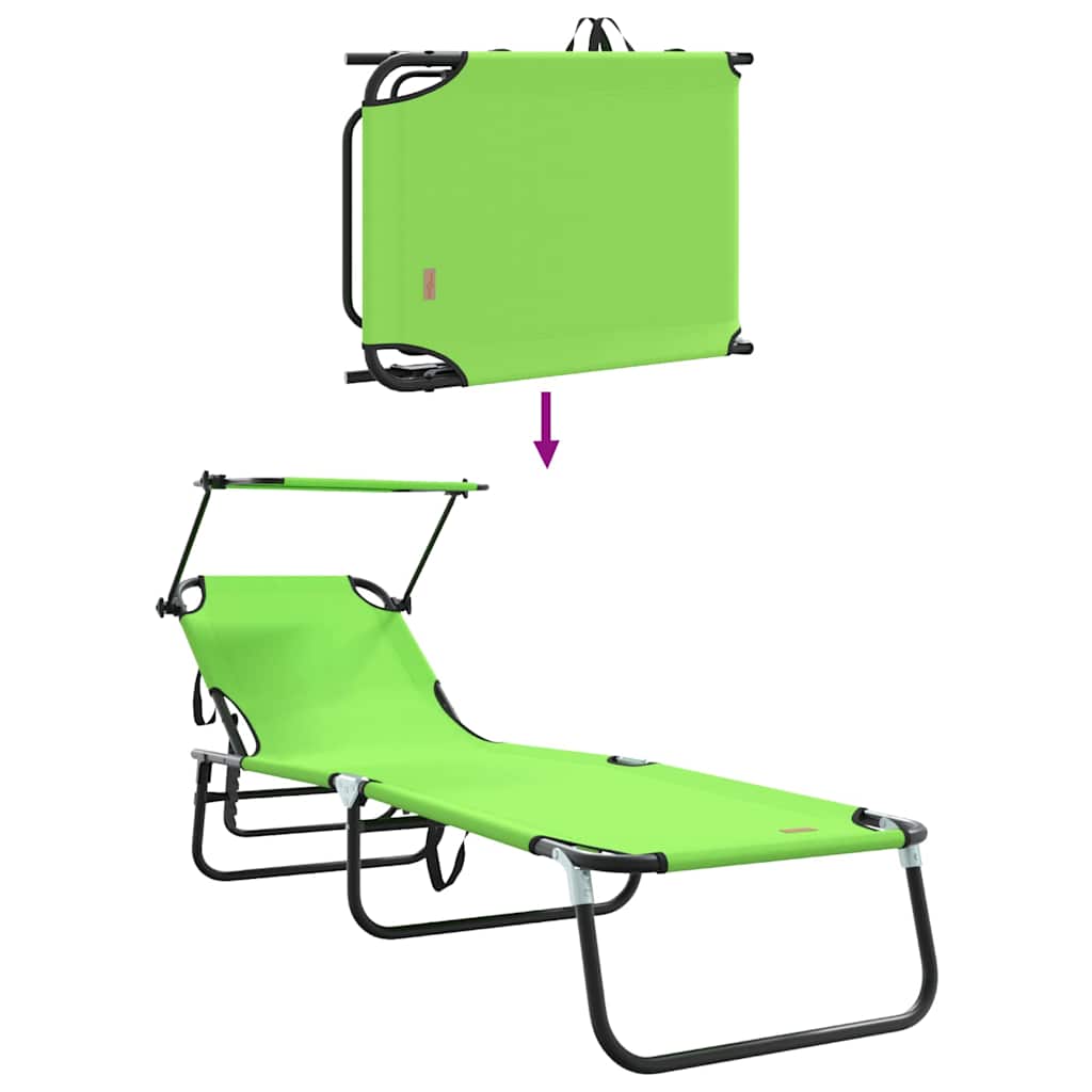 Foldestol 2 pcs Grøn 190 x 57 x 81 cm oxford