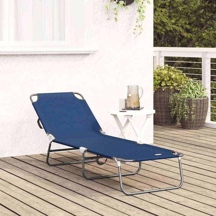 Foldestol Blå 188 x 57 x 86,5 cm Polyester