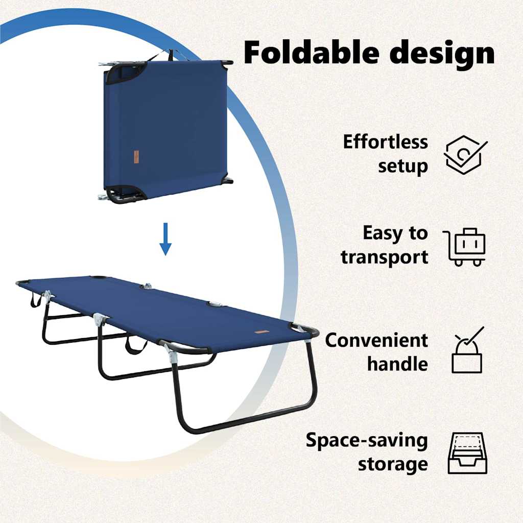 Foldestol Blå 188 x 57 x 86,5 cm Polyester