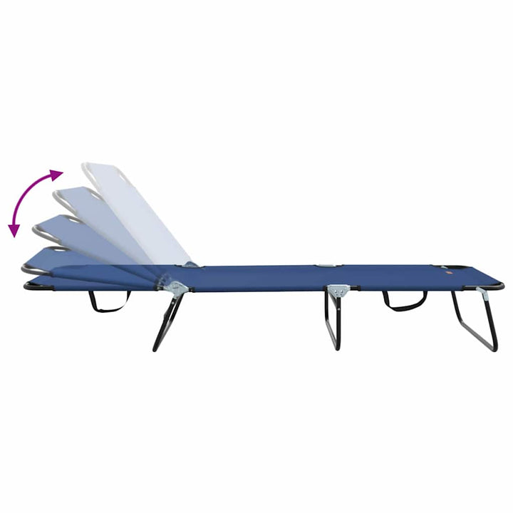 Foldestol Blå 188 x 57 x 86,5 cm Polyester