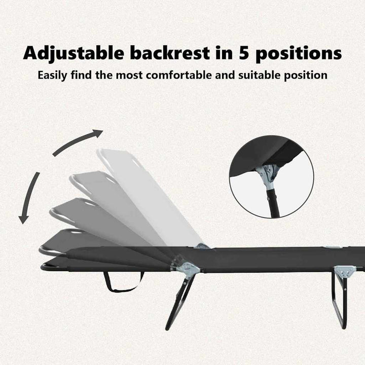 Foldestol Sort 188 x 57 x 86,5 cm Polyester