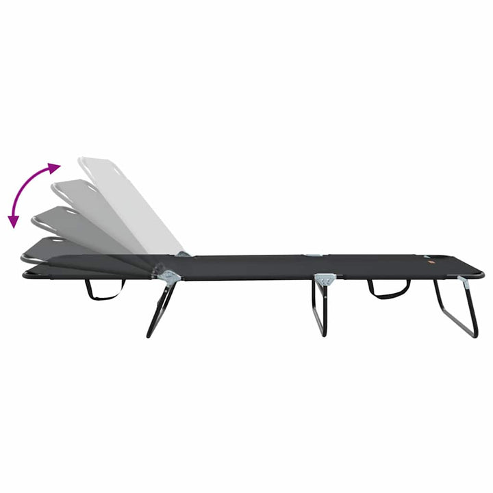 Foldestol Sort 188 x 57 x 86,5 cm Polyester