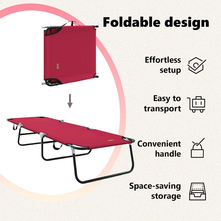 Foldestol Rød 188 x 57 x 86,5 cm Polyester