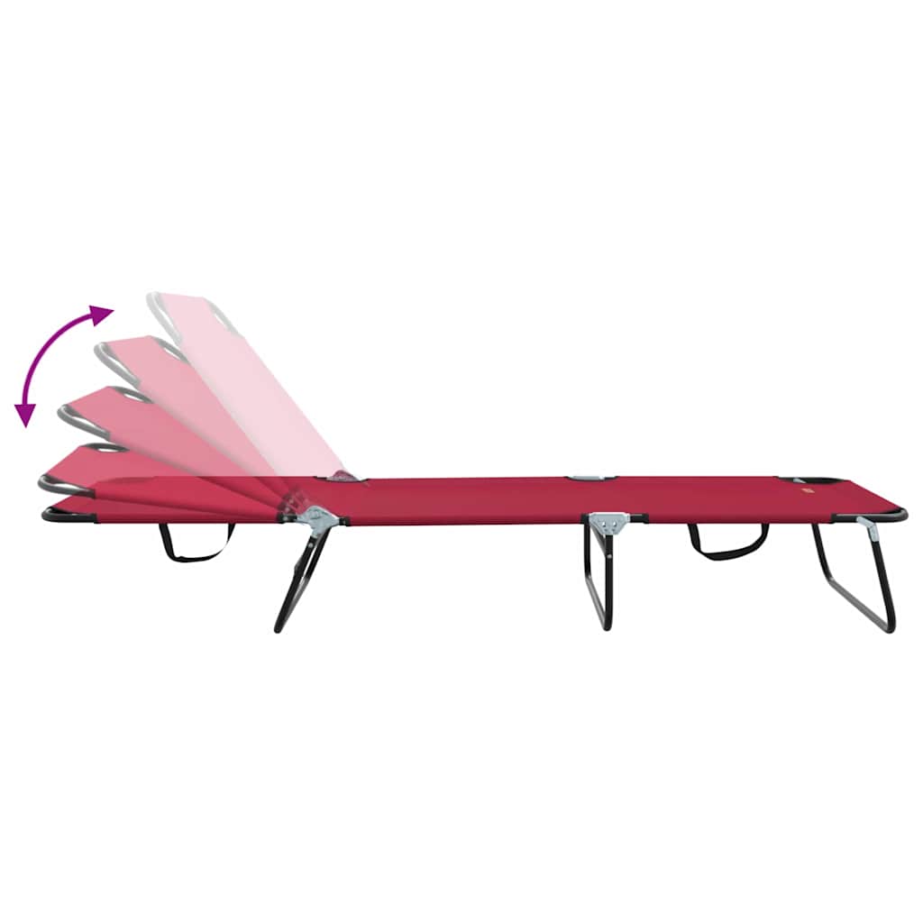 Foldestol Rød 188 x 57 x 86,5 cm Polyester