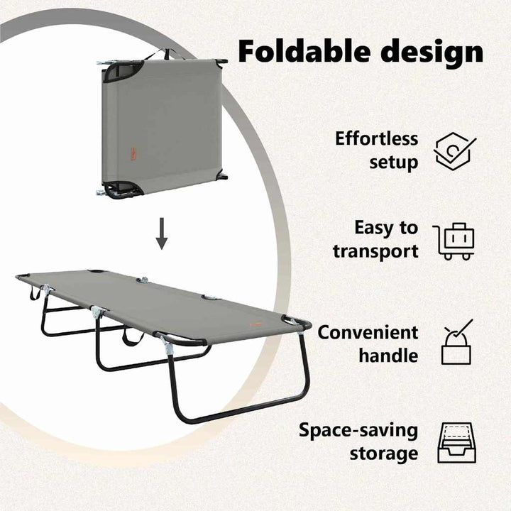 Foldestol Grå 188 x 57 x 86,5 cm Polyester