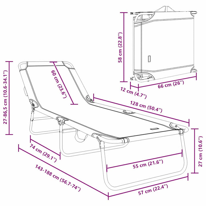 Foldestol Flerfarvet 188 x 57 x 86,5 cm Polyester
