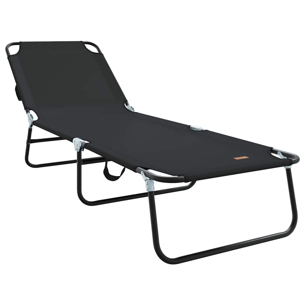 Foldestol 2 pcs Sort 188 x 57 x 86,5 cm Polyester
