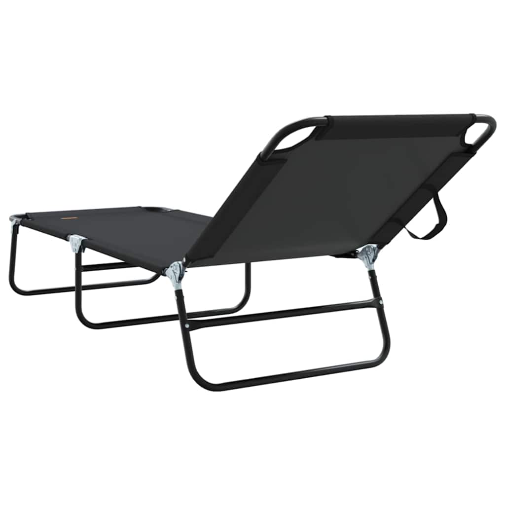 Foldestol 2 pcs Sort 188 x 57 x 86,5 cm Polyester