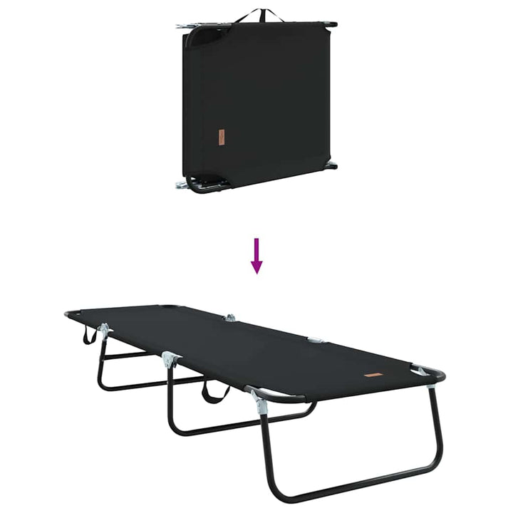 Foldestol 2 stk. Polyester Sort