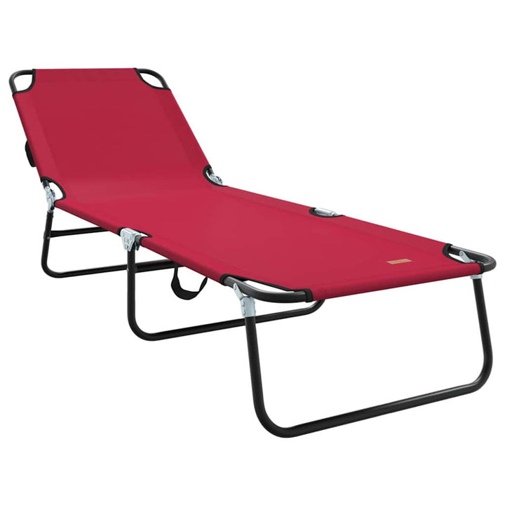 Foldestol 2 pcs Rød 188 x 57 x 86,5 cm Polyester