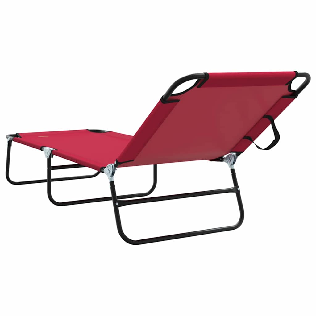 Foldestol 2 pcs Rød 188 x 57 x 86,5 cm Polyester
