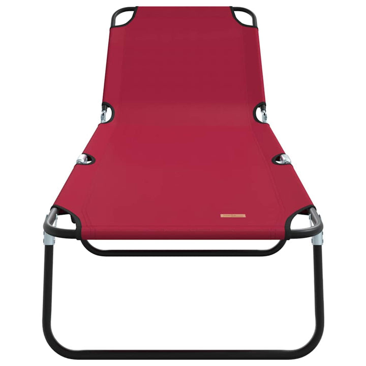 Foldestol 2 pcs Rød 188 x 57 x 86,5 cm Polyester