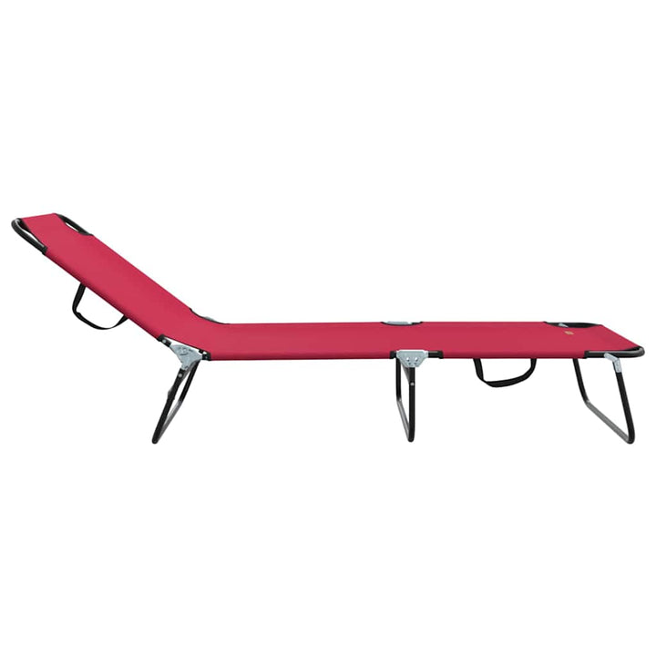 Foldestol 2 pcs Rød 188 x 57 x 86,5 cm Polyester