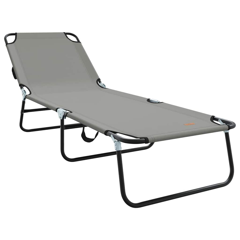 Foldestol 2 pcs Grå 188 x 57 x 86,5 cm Polyester