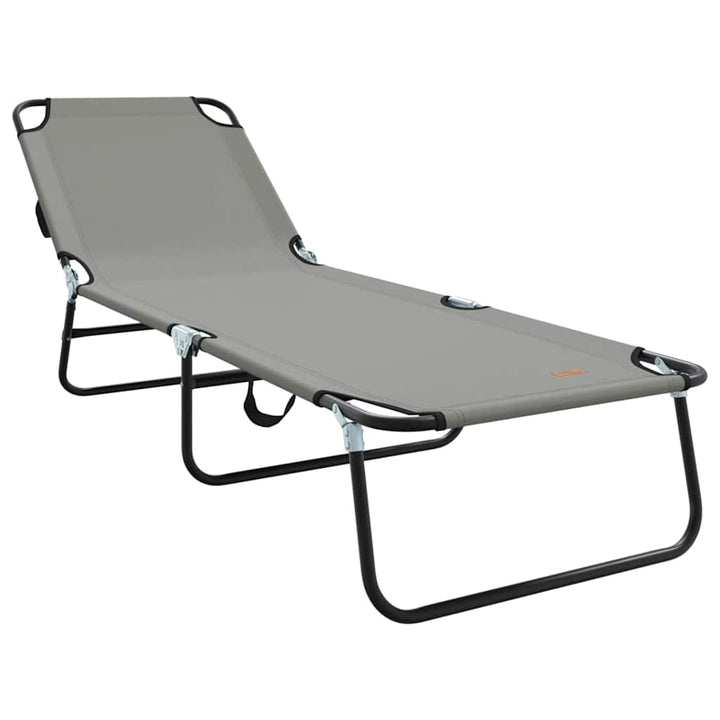 Foldestol 2 pcs Grå 188 x 57 x 86,5 cm Polyester