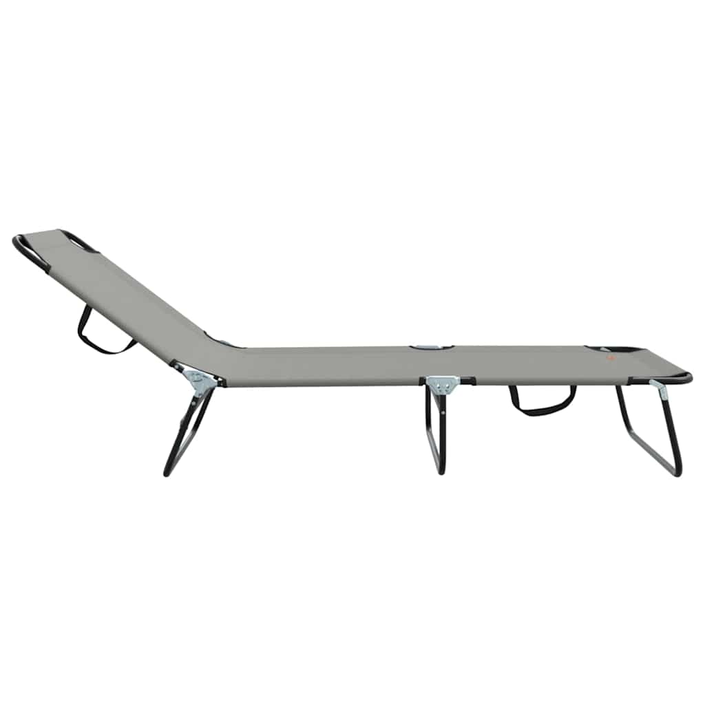 Foldestol 2 pcs Grå 188 x 57 x 86,5 cm Polyester