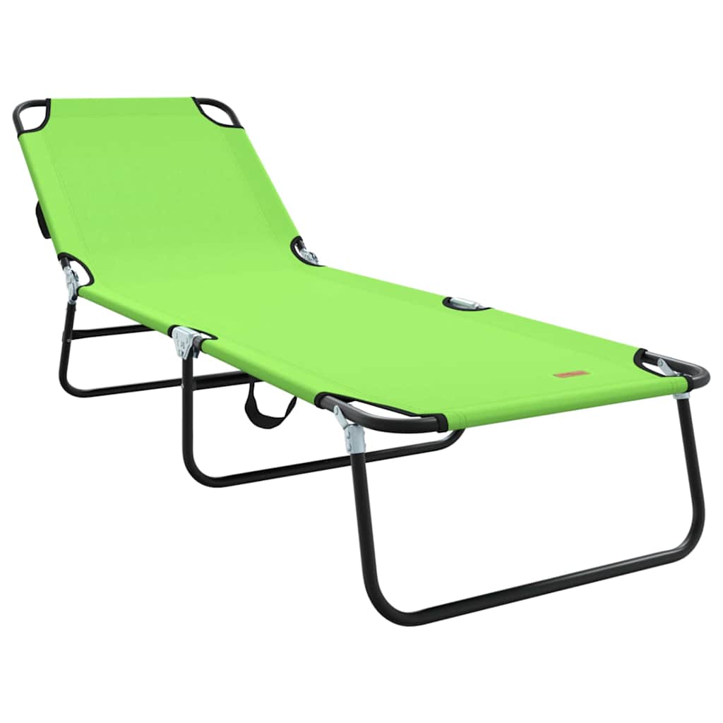 Foldestol 2 pcs Grøn 188 x 57 x 86,5 cm Polyester