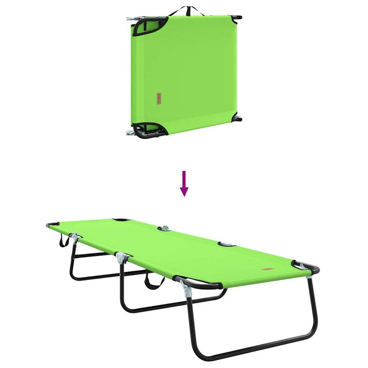 Foldestol 2 pcs Grøn 188 x 57 x 86,5 cm Polyester