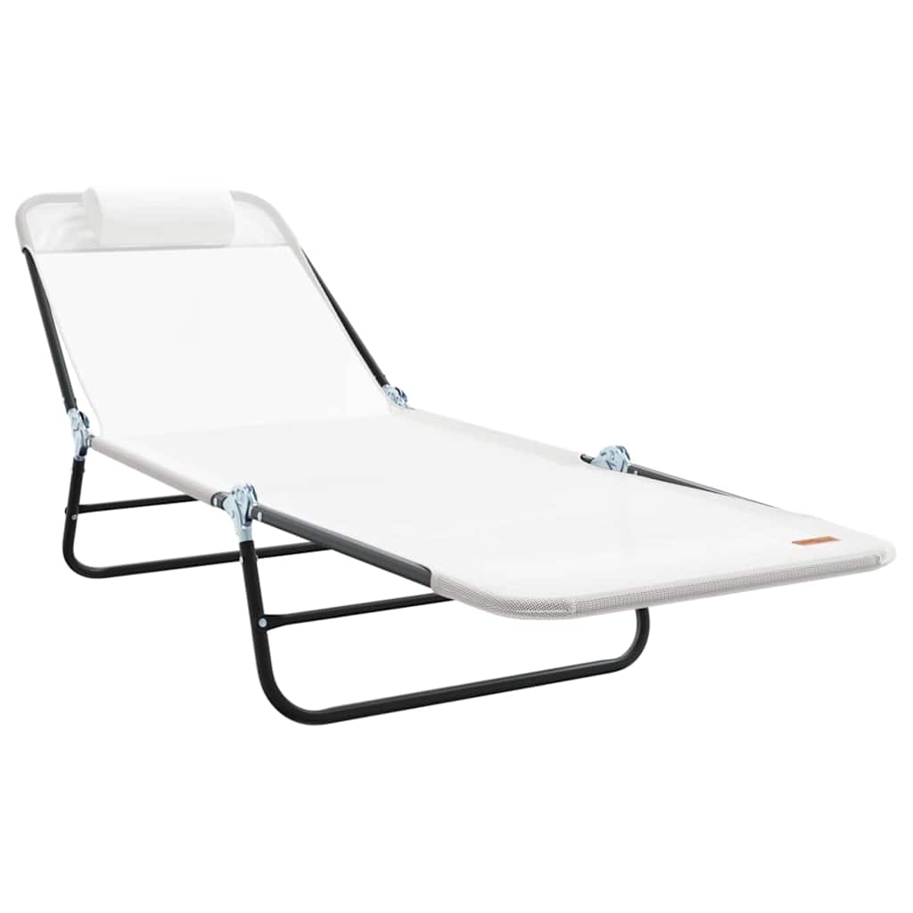 Foldestol Creme 182 x 55 x 85,5 cm Textilene